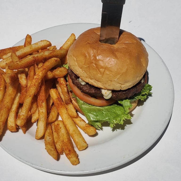 Delicious Bleu Cheese Burger and More!